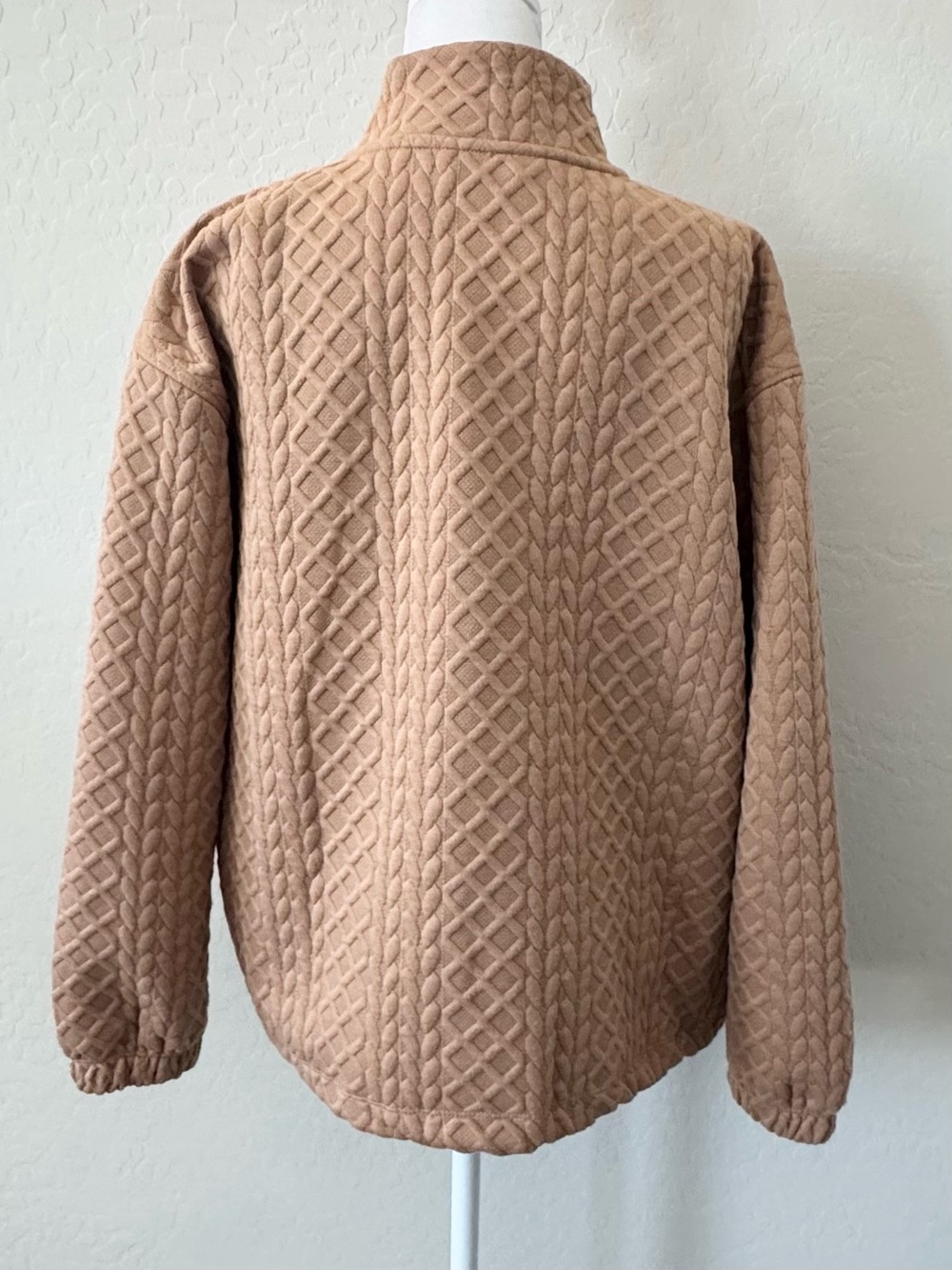 Nanette Lepore Taupe Cable Quilted Jacket - Picture 2 of 4